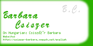 barbara csiszer business card